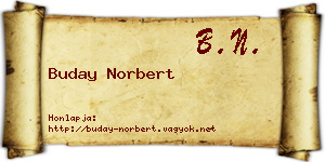 Buday Norbert névjegykártya
